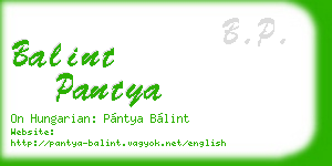 balint pantya business card